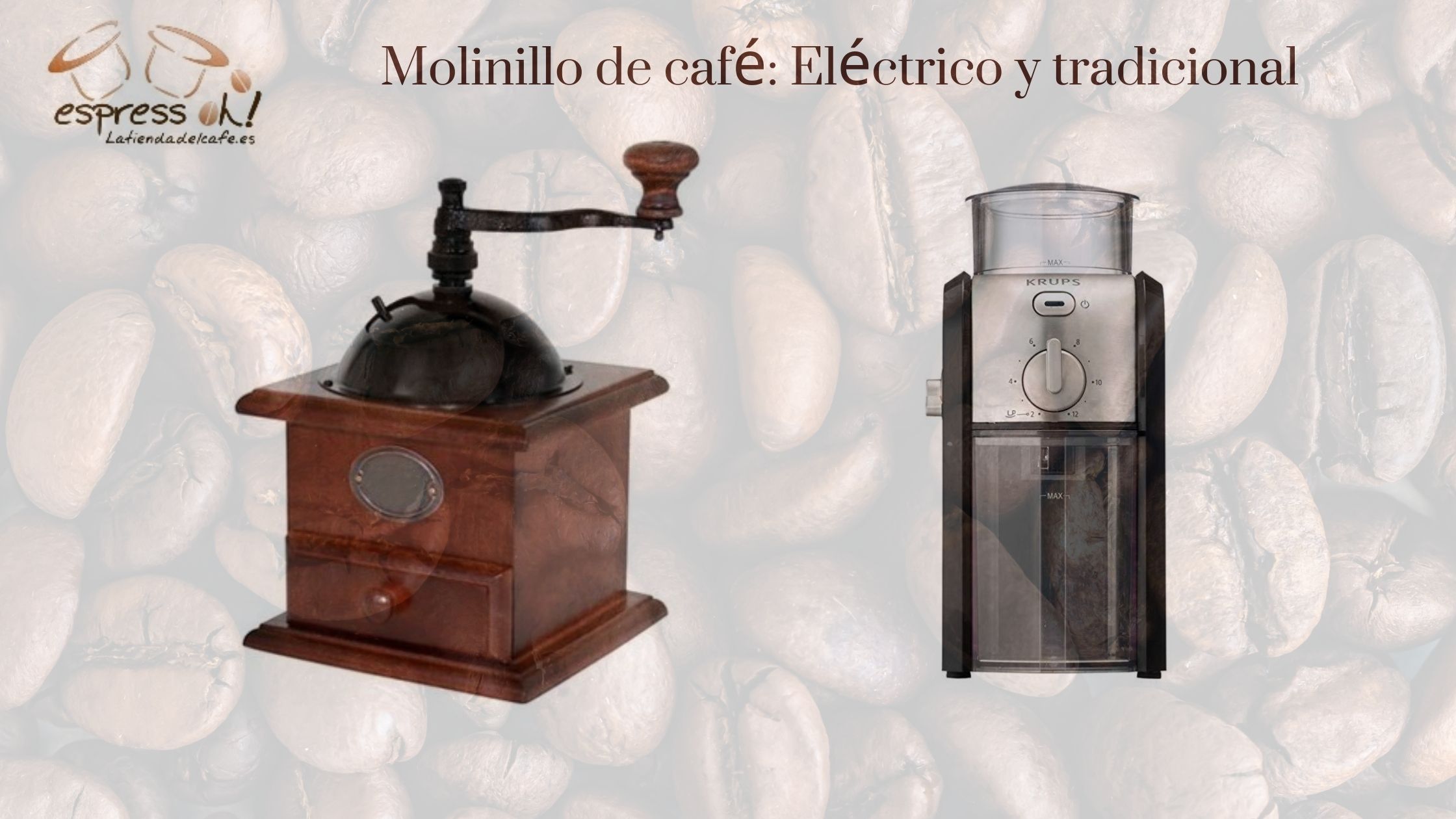 Molinillo de café manual negro de madera