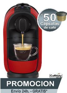 Cafetera Caffitaly S24 Roja + 50 cápsulas de café